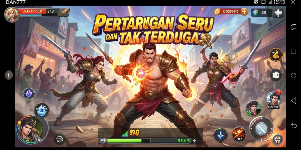 Screenshot gameplay DAN777 yang menampilkan pertarungan mendebarkan.