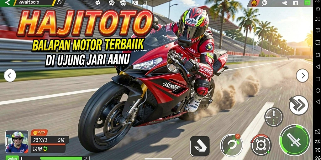 Tampilan aksi balapan motor seru di HAJITOTO.