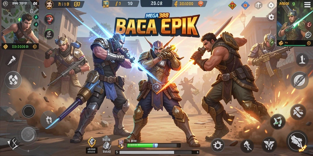 Tampilan gameplay mendebarkan di game Battle Royale MEGA388.