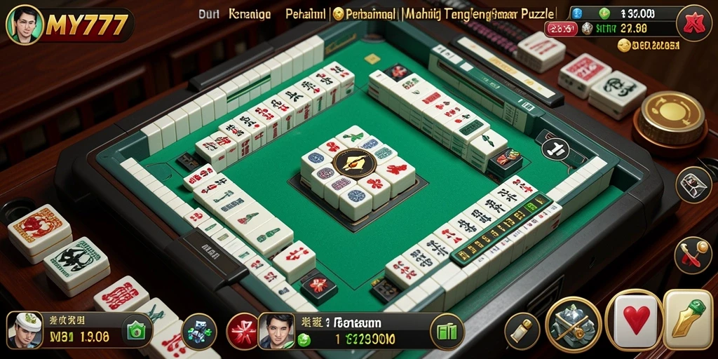 Tampilan gameplay MY777 menampilkan berbagai ubin Mahjong yang berwarna dan menantang.
