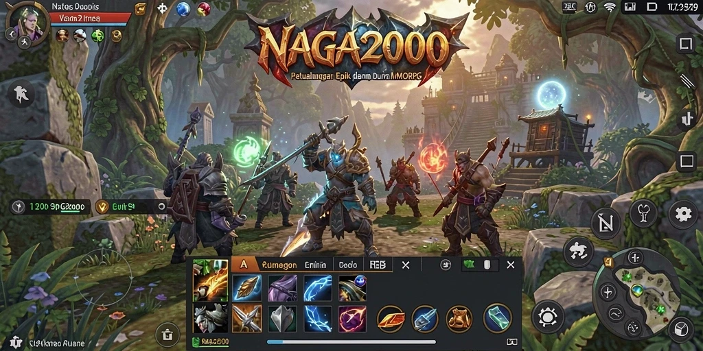 Screenshot sistem pertempuran epik dalam NAGA2000.