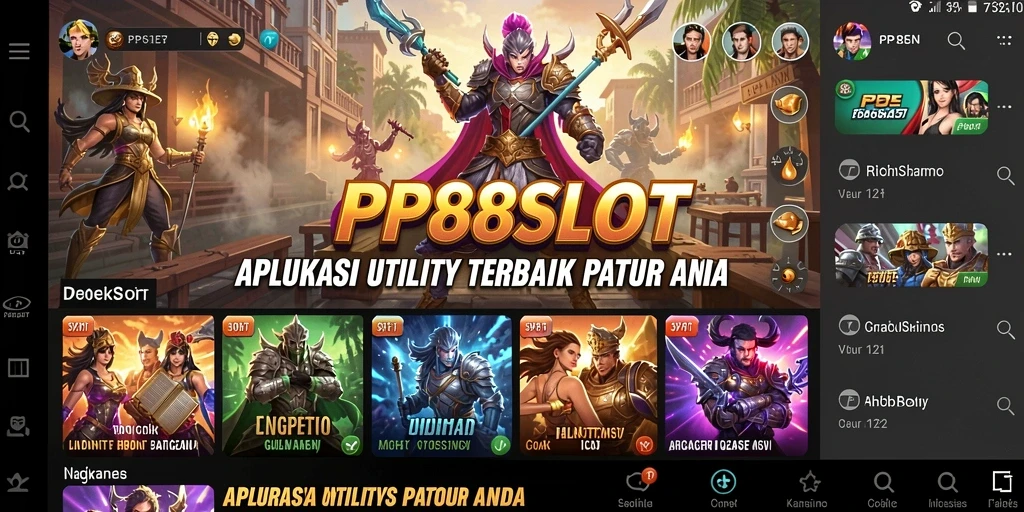 Screenshot utama PP88SLOT menampilkan antarmuka aplikasi Utility yang ramah pengguna.