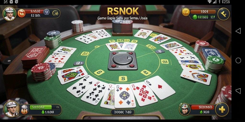 Tampilan screenshot RSNOK menampilkan gameplay Gaple yang menarik.
