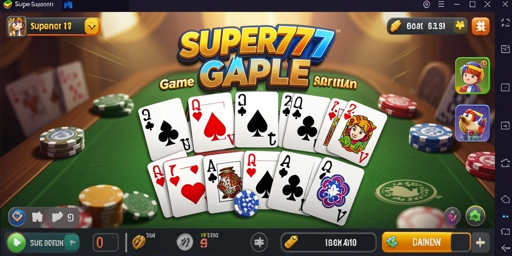 Tampilan menarik dari gameplay Gaple di SUPER777.
