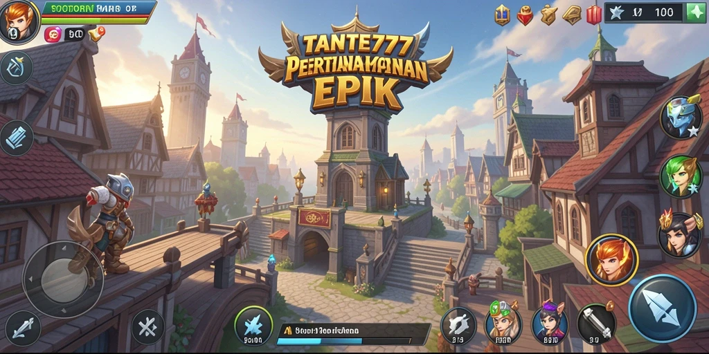 Screenshot gameplay TANTE777 menampilkan menara yang siap mempertahankan wilayah.
