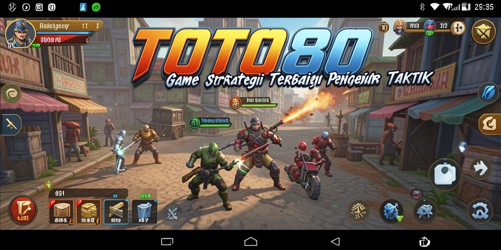 Screenshot gameplay TOTO80 menampilkan suasana pertempuran yang intens dan strategis.